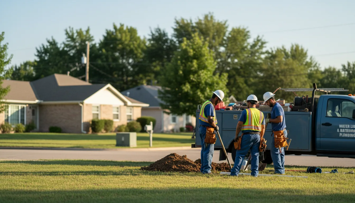 Residential water line and bathroom plumbing service in Elizabeth, IN